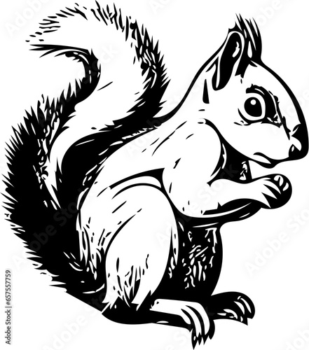 Wallpaper Mural Digital Silhouette of a squirrel  black | Squirrel on isolated white background vector illustration Torontodigital.ca