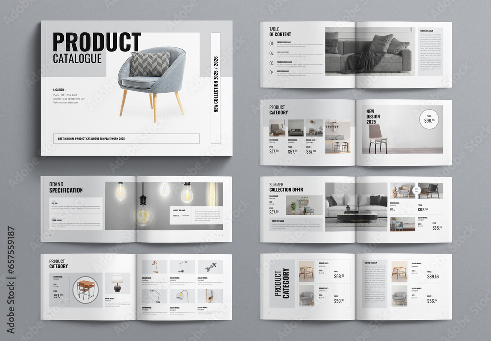 Product Catalogue Template Landscape Stock Template | Adobe Stock