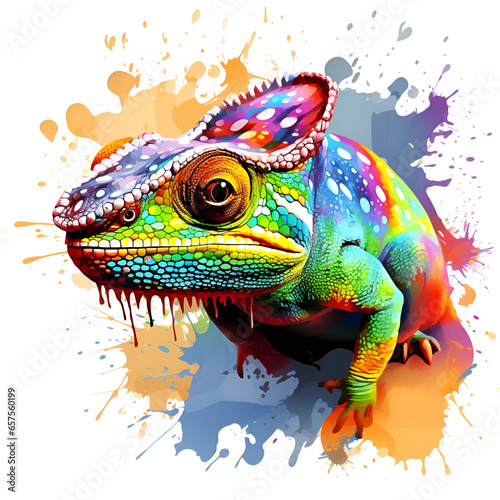 Buntes Chamäleon tier schön farbenfroh Colorful chameleon animal beautifully colorful © NoahPhilipp
