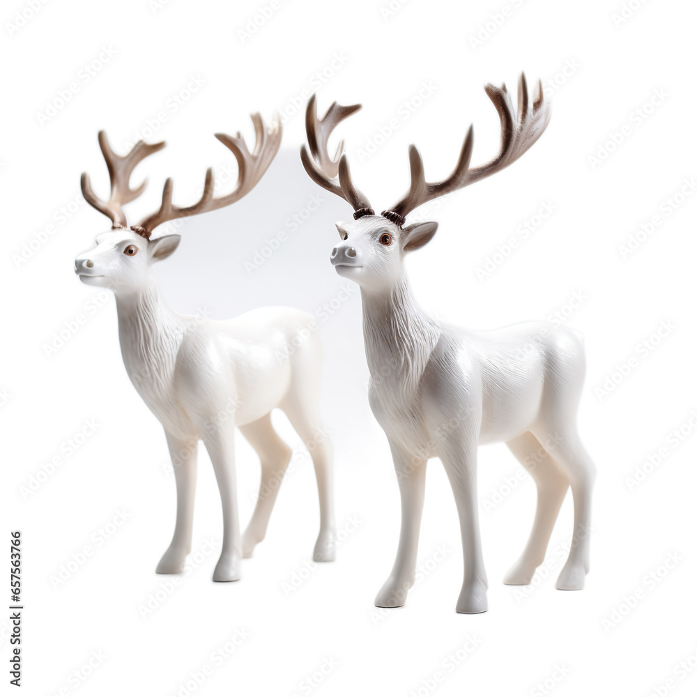 Obraz premium Reindeer Figures isolated on white background