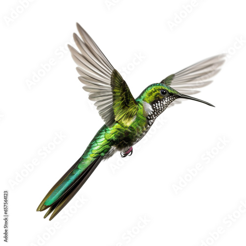 Sword-billed Hummingbird isolated on transparent backgound