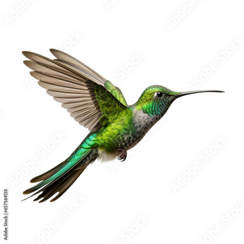 Sword-billed Hummingbird isolated on transparent backgound