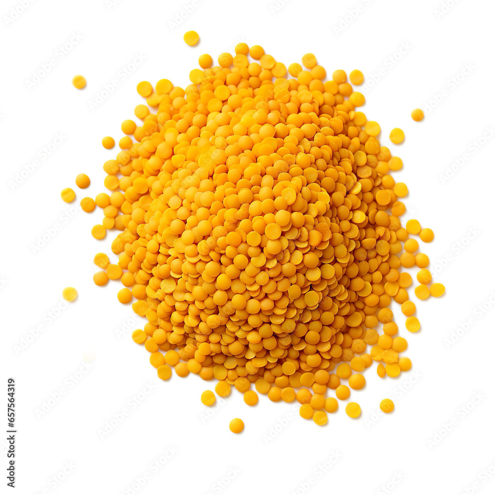 Yellow Lentils isolated on white bakcground Yellow Lentils isolated on white bakcground