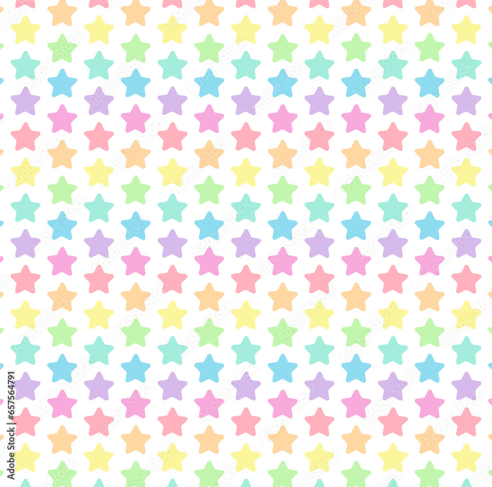 Colorful cute star pattern seamless geometric fabric background