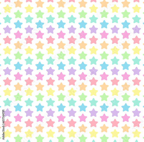 Colorful cute star pattern seamless geometric fabric background