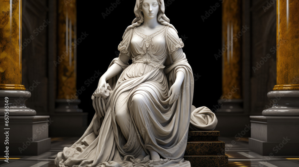 Timeless Marble Female Statue Created with Generative AI