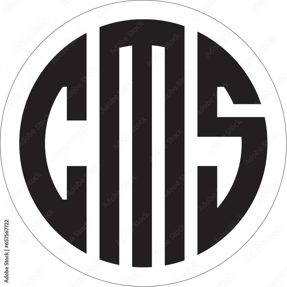 CMS Logo Circle Shape - obrazy, fototapety, plakaty 