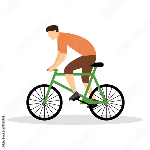 Vector illustartion of boy cycling