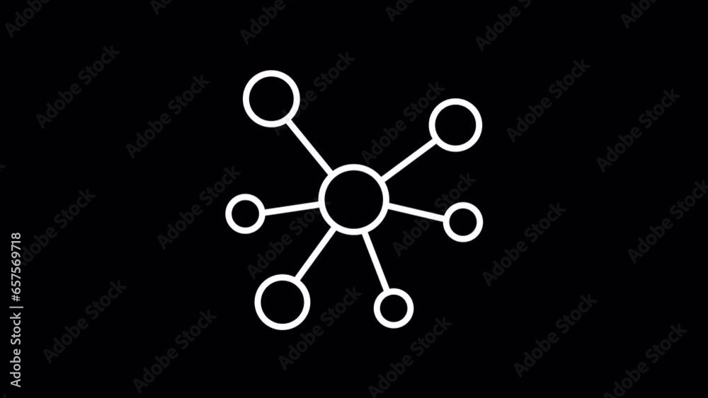 Networking concept. WHITE line icon animation on transparent background Networking concept. WHITE line icon animation on transparent background