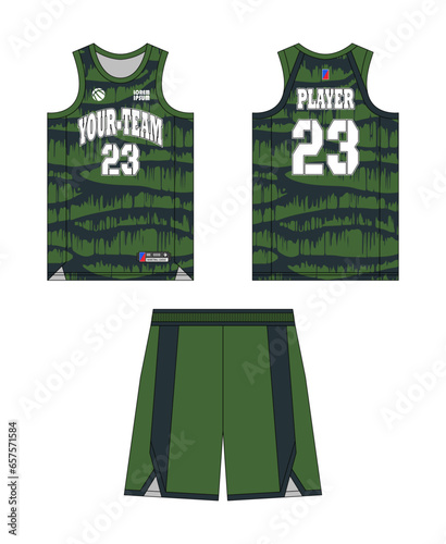 Basketball jersey template design, basketball uniform mockup design, vector sublimation sports apparel design, jersey basketball ideas. photo
