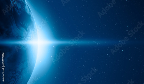 Fototapeta Naklejka Na Ścianę i Meble -  Planet Earth with a spectacular sunset 