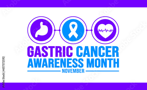 November is Gastric Cancer Awareness Month background template. Holiday concept. background, banner, placard, card, and poster design template with text inscription and standard color. vector.