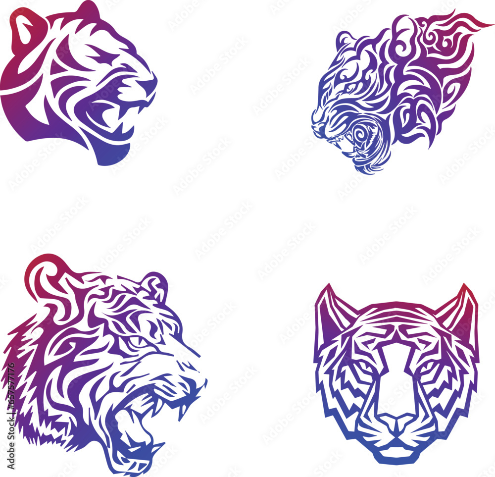 Φωτογραφία Tiger Icons - Majestic and Striking Tiger Icons - Ideal for Wildlife Conservation Campaigns, Animal-themed Designs, and Nature Enthusiasts