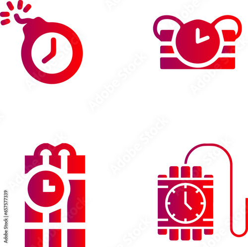 Time Bomb Icons - Intense and Detailed Time Bomb Icons - Perfect for Thriller Novels, Action Movies, and Suspenseful Game Designs. High-Quality Icons Ideal for Website Elements, Mobile Apps. 