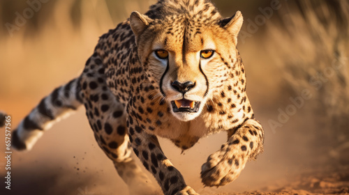 A majestic cheetah, poised for a sprint, exuding power and grace.