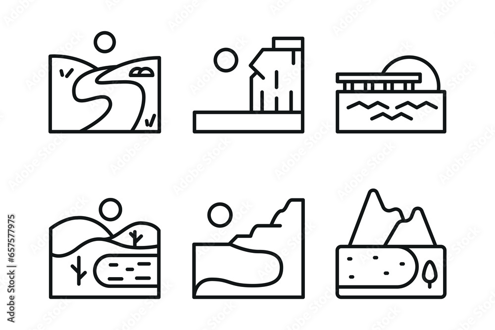 set of outline web water in nature icons pack. Vector. EPS 10 set of outline web water in nature icons pack. Vector. EPS 10