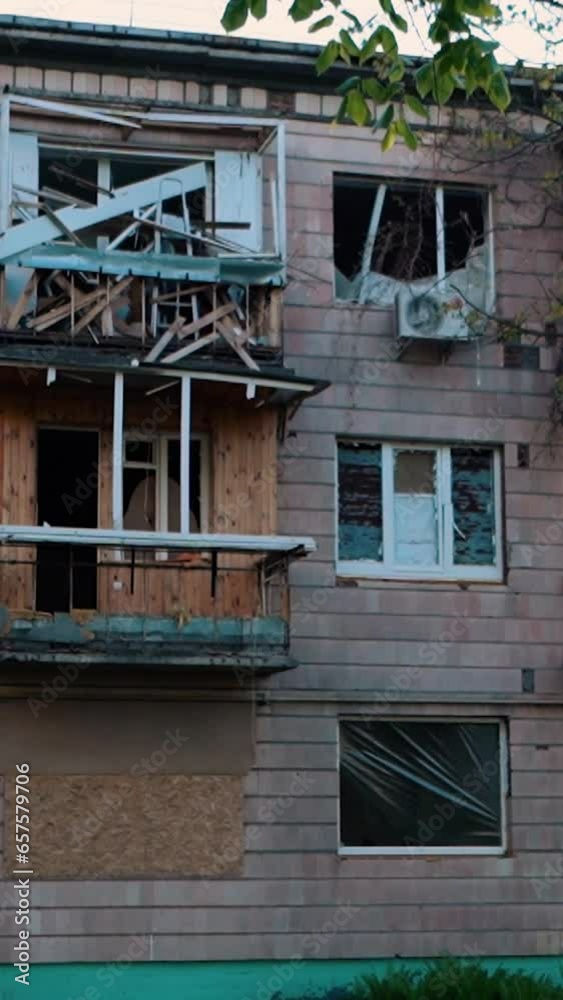 City after shelling during the war in Ukraine City after shelling during the war in Ukraine