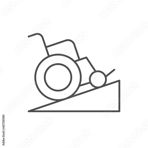 Wheelchair ramp line outline icon