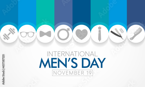 Men's day (IMD) is observed every year on November 19, to recognize and celebrate the cultural, political, and socioeconomic achievements of men. Vector illustration photo