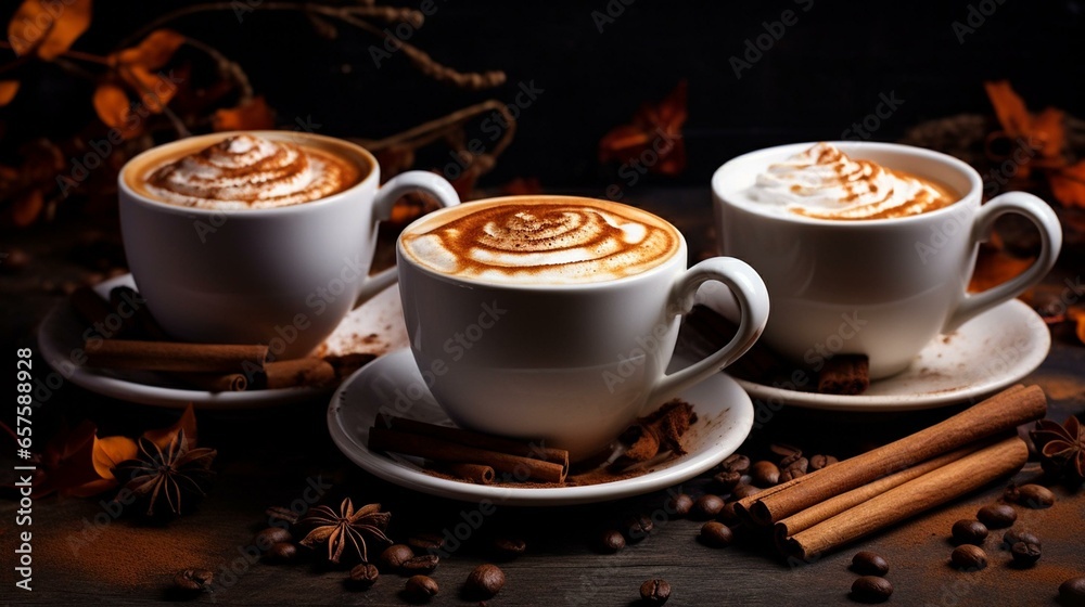 cup of coffee and cinnamon sticks cup of coffee and cinnamon sticks