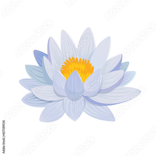Blue Lotus Flower With Yellow Center