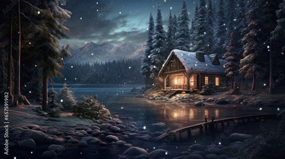 Fototapeta premium church in the snow