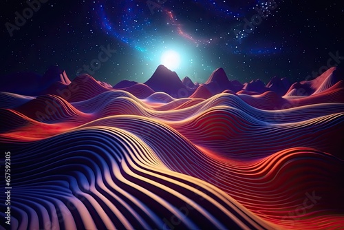the beauty of a serene sunset in an abstract Generative Ai