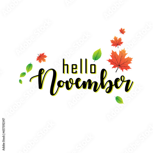 hello november vector illustration. it is suitable for card, banner, or poster