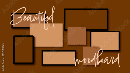 Vector photo collage template moodboard pictures grids vector illustration