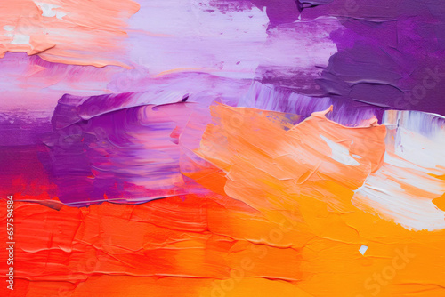 Expressive Textures: Bold Purple and Orange Brushwork