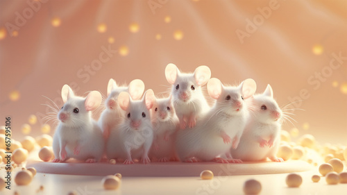 cute mouse in simple and clean background