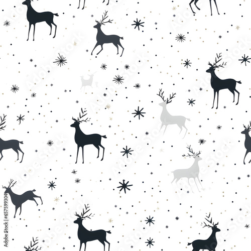 Pattern of graphic deer in the forest