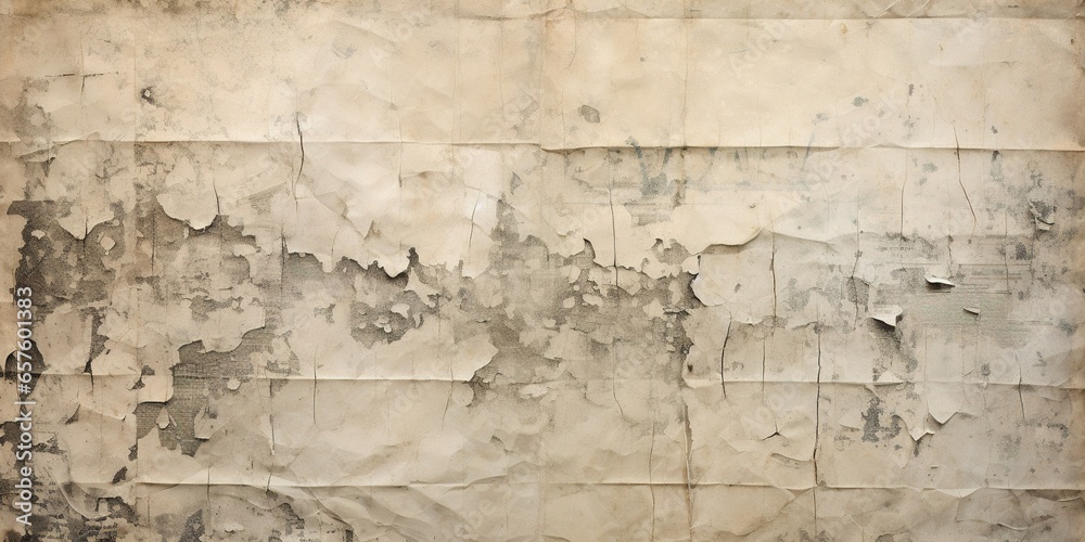 Generative AI, Newspaper or paper grunge vintage old aged texture background