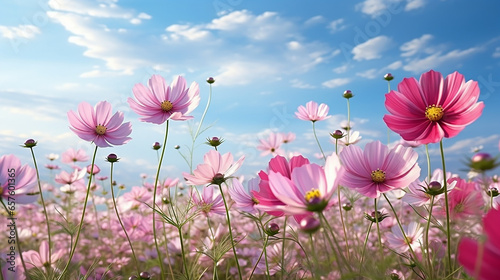 pink cosmos flowers photo