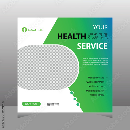  Medical health square banner for Collection of Medical social media post photo