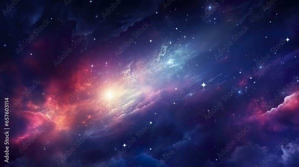 Fototapeta premium Vivid space galaxy nebula in a starry cosmos – a stunning astronomy backdrop
