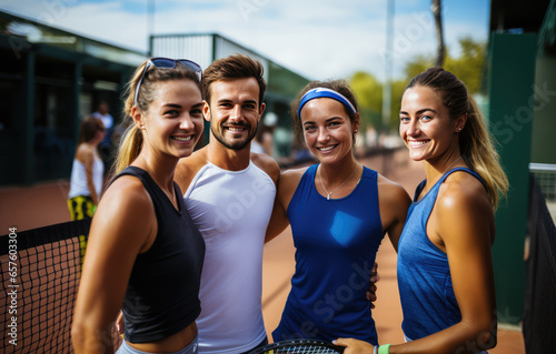 Team celebrating after a tennis match © Creative Clicks