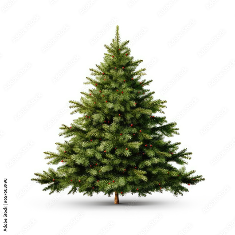 realistic christmas tree white background