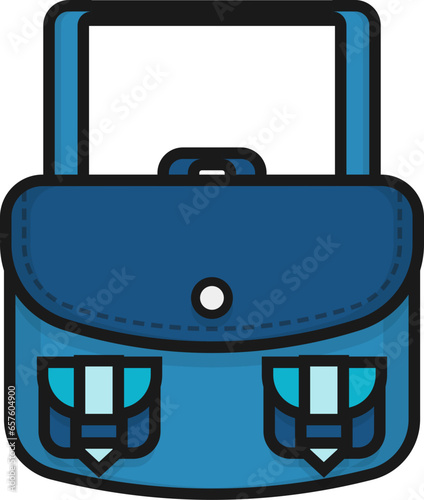 Blue sling bag line icon
