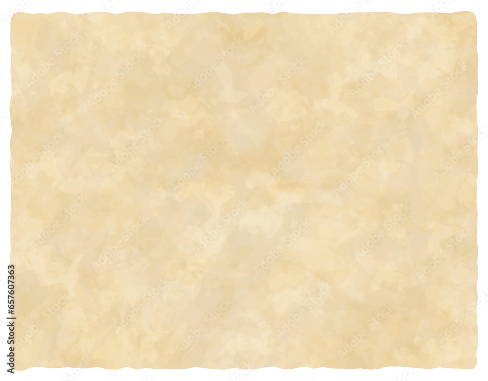 Old vintage parchment paper. Antique cream colored wallpaper background. Cream colored paper isolated on white
