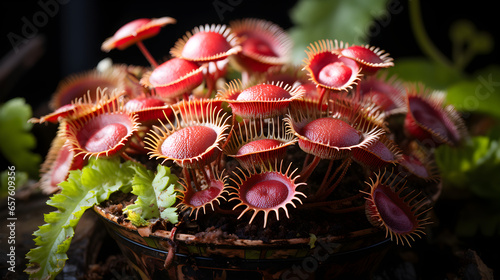 The Venus flytrap is a carnivorous plant photo