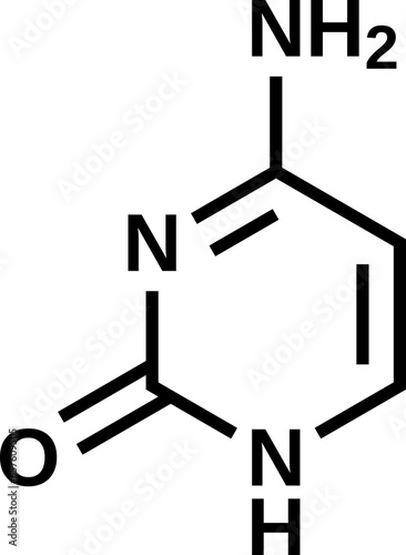 Cytosine structural formula, vector illustration