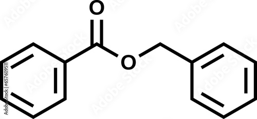Benzyl benzoate structural formula, vector illustration