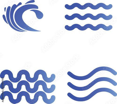 Waves Icons - Fluid and Dynamic Waves Icons - Representing Energy, Flow, and Natural Beauty. Perfect for Beach Resorts, Water-themed Events, and Marine Conservation Initiatives.