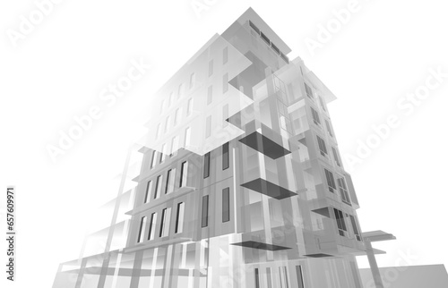 3d render of a building