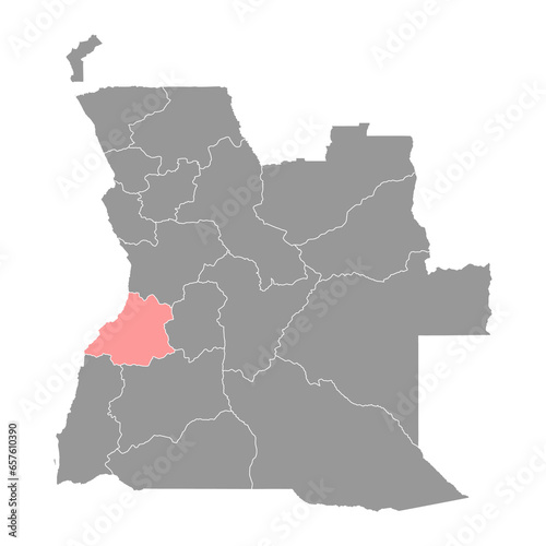 Benguela province map  administrative division of Angola.