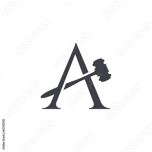 Initial letter A law firm logo design
