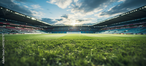stadium, close up on grass photo