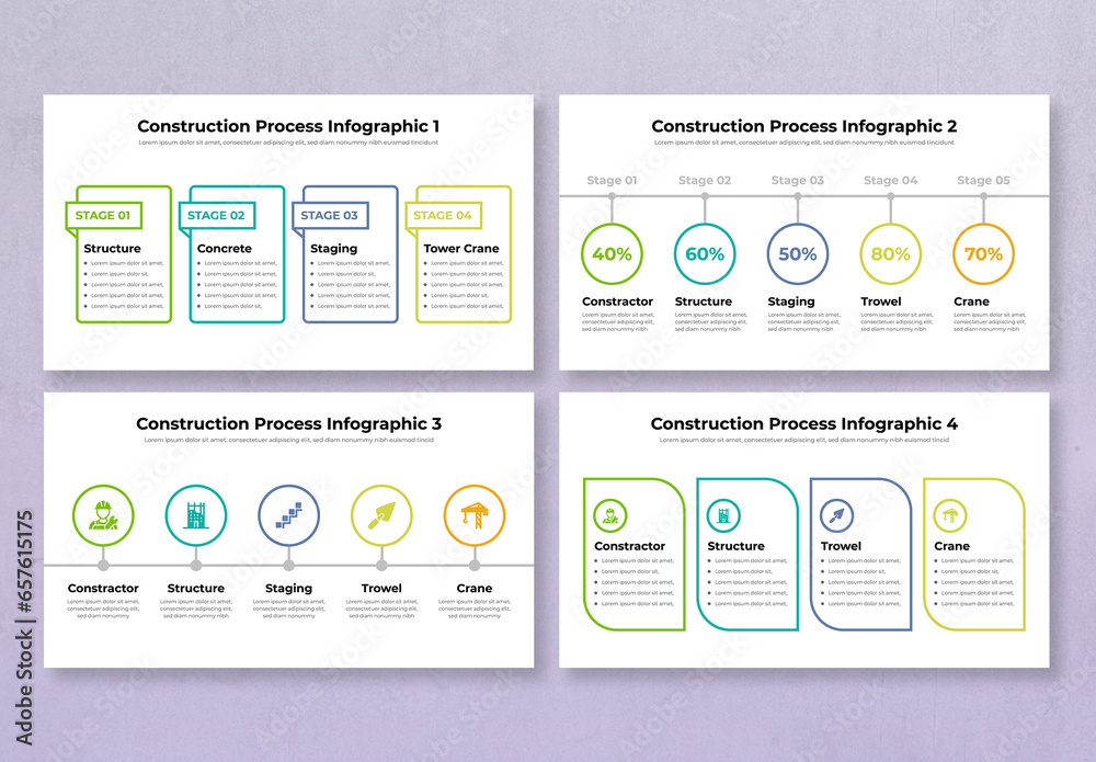 Construction Process Infographic Design Stock Template | Adobe Stock