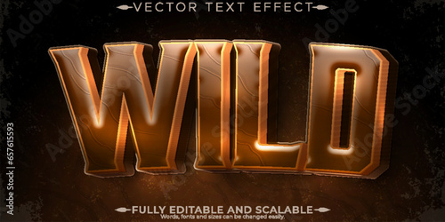 Safari text effect, editable hunting and wild text style